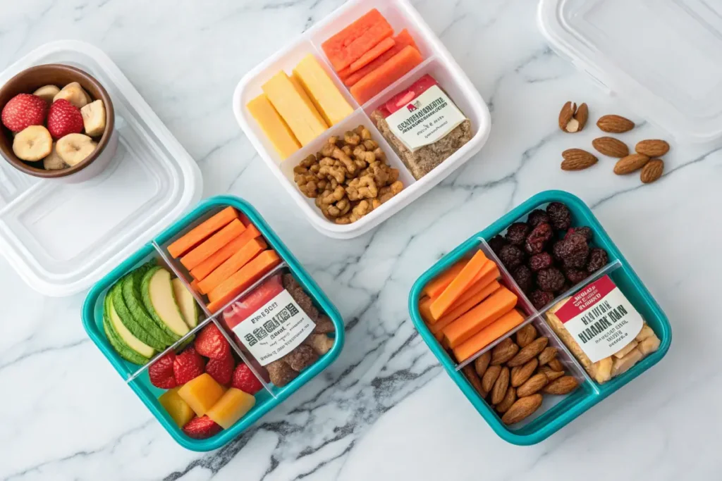 Prepped easy snacks in containers