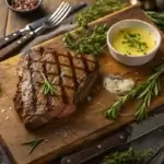 Grilled Ribeye Steak with Butter and Herbs